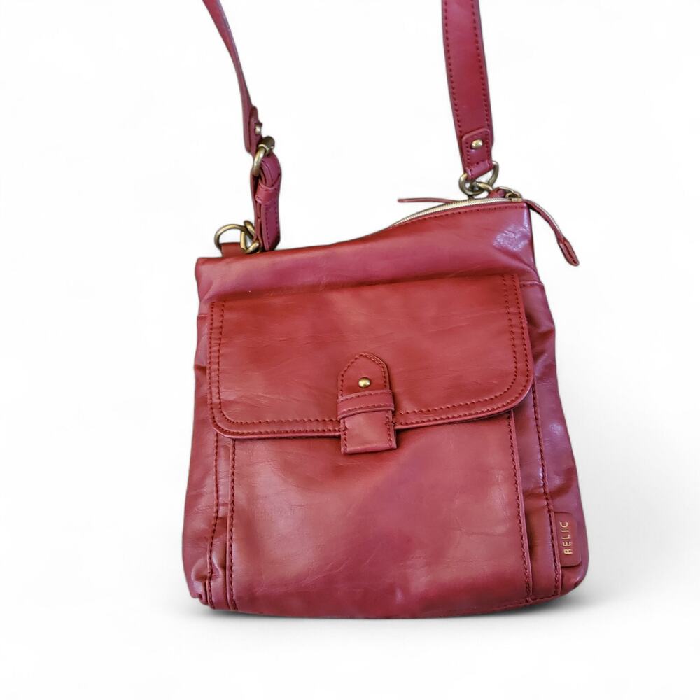 Relic by Fossil Red Oxblood Crossbody Bag Vegan Casual Bohemian